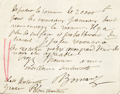 Боннар (BONNARD Pierre) [Морозову И.А.] Письмо. б/д