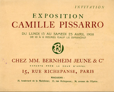 Каталог выставки Камиля Писсаро В галерее Бернхейма (Париж)